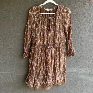 Diane Von Furstenberg Brown Floral Flowy Dress Size 4